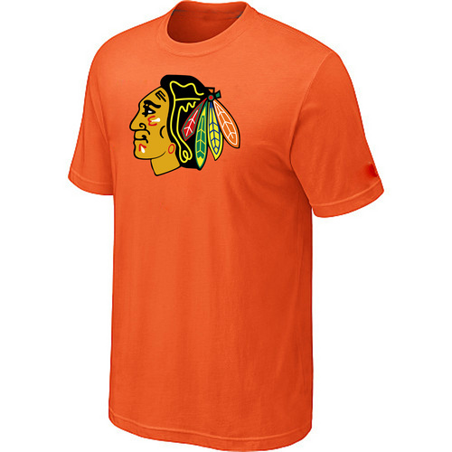 NHL Chicago Blackhawks Big & Tall Logo Orange T-Shirt NHL Chicago Blackhawks Big & Tall Logo Orange T-Shirt