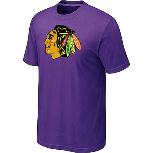 NHL Chicago Blackhawks Big & Tall Logo Purple T-Shirt NHL Chicago Blackhawks Big & Tall Logo Purple T-Shirt