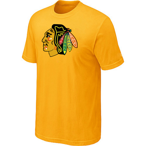 NHL Chicago Blackhawks Big & Tall Logo Yellow T-Shirt NHL Chicago Blackhawks Big & Tall Logo Yellow T-Shirt