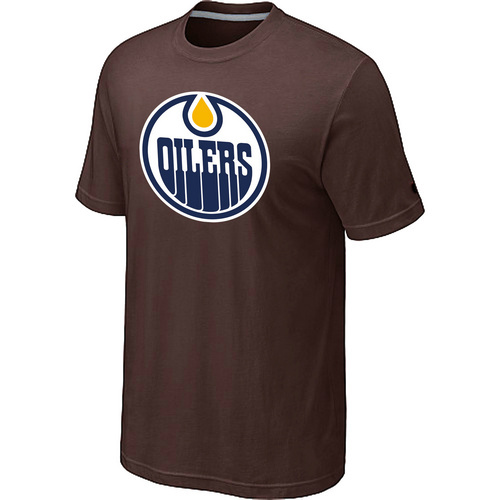 NHL Edmonton Oilers Big & Tall Logo Brown T-Shirt NHL Edmonton Oilers Big & Tall Logo Brown T-Shirt