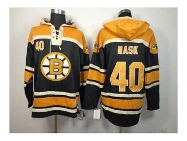 NHL Jerseys Boston Bruins #40 Rask black-yellow(pullover hooded sweatshirt)