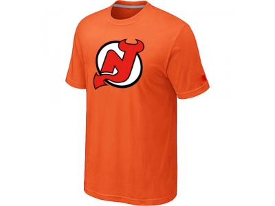NHL New Jersey Devils Big & Tall Logo Orange T-Shirt NHL New Jersey Devils Big & Tall Logo Orange T-Shirt