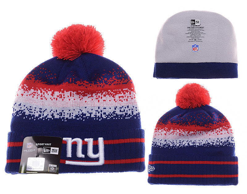 NY Giants Fresh Logo Royal Pom Knit Hat YD