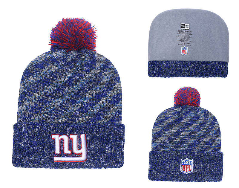 NY Giants Royal 2018 NFL Sideline Cold Weather Pom Knit Hat YD