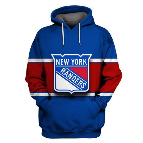 NY Rangers Blue All Stitched Hooded Sweatshirt NY Rangers Blue All Stitched Hooded Sweatshirt