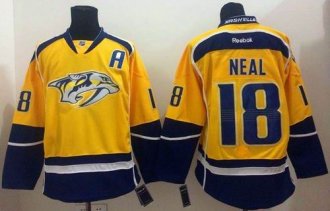 Nashville Predators #18 James Neal Yellow Home Stitched NHL Jersey