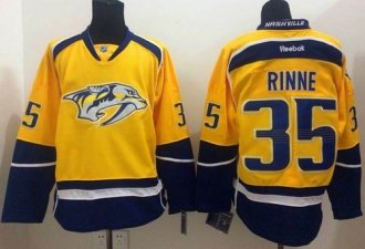Nashville Predators #35 Pekka Rinne Yellow Home Stitched NHL Jersey