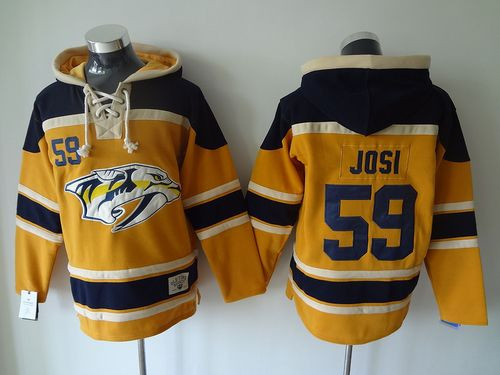 Nashville Predators #59 Roman Josi Yellow Sawyer Hooded Sweatshirt Stitched NHL Jersey Nashville Predators #59 Roman Josi Yellow Sawyer Hooded Sweatshirt Stitched NHL Jersey