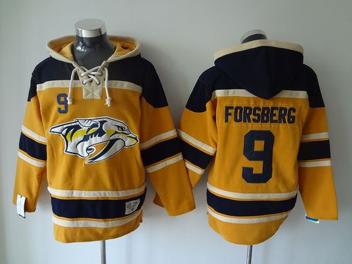 Nashville Predators #9 Filip Forsberg Yellow Sawyer Hooded Sweatshirt Stitched NHL Jersey Nashville Predators #9 Filip Forsberg Yellow Sawyer Hooded Sweatshirt Stitched NHL Jersey