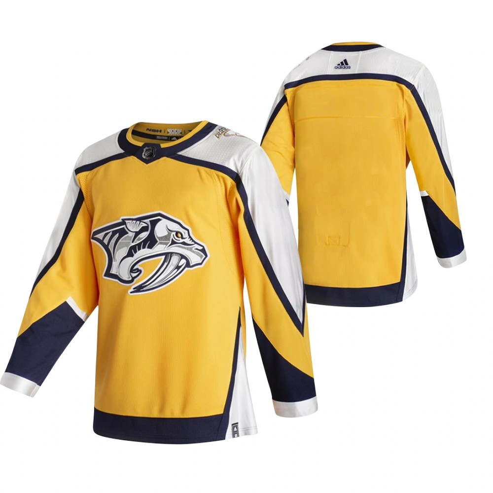 Nashville Predators Blank Yellow Men's Adidas 2020-21 Reverse Retro Alternate NHL Jersey Nashville Predators Blank Yellow Men's Adidas 2020-21 Reverse Retro Alternate NHL Jersey