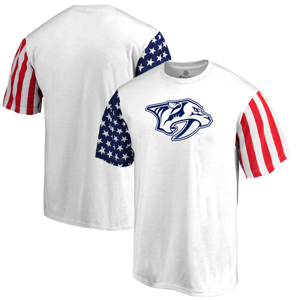 Nashville Predators Fanatics Branded Stars & Stripes T-Shirt White Nashville Predators Fanatics Branded Stars & Stripes T-Shirt White