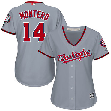 Nationals #14 Miguel Montero Grey Road Women's Stitched MLB Jersey Nationals #14 Miguel Montero Grey Road Women's Stitched MLB Jersey