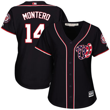 Nationals #14 Miguel Montero Navy Blue Alternate Women's Stitched MLB Jersey Nationals #14 Miguel Montero Navy Blue Alternate Women's Stitched MLB Jersey
