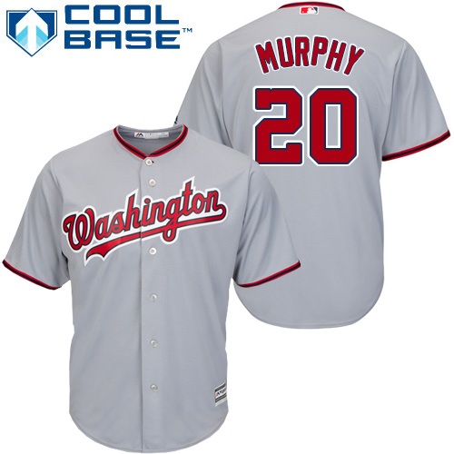 Nationals #20 Daniel Murphy Grey Cool Base Stitched Youth MLB Jersey Nationals #20 Daniel Murphy Grey Cool Base Stitched Youth MLB Jersey