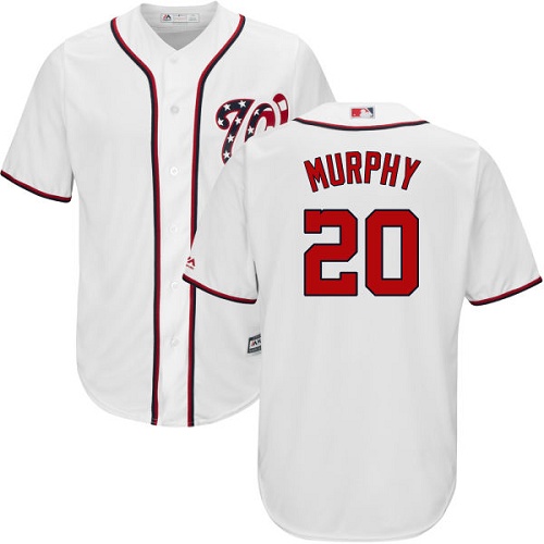 Nationals #20 Daniel Murphy White Cool Base Stitched Youth MLB Jersey Nationals #20 Daniel Murphy White Cool Base Stitched Youth MLB Jersey