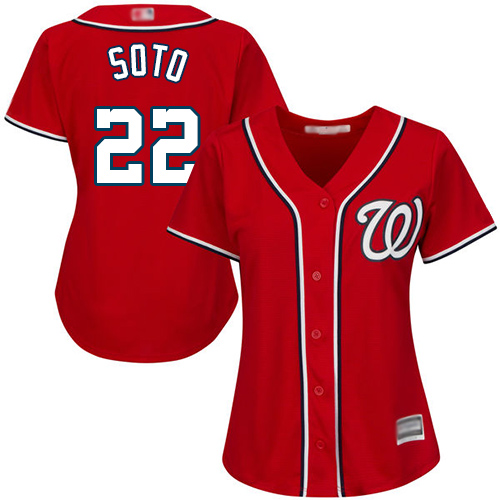 Nationals #22 Juan Soto Red Alternate Women's Stitched Baseball Jersey Nationals #22 Juan Soto Red Alternate Women's Stitched Baseball Jersey