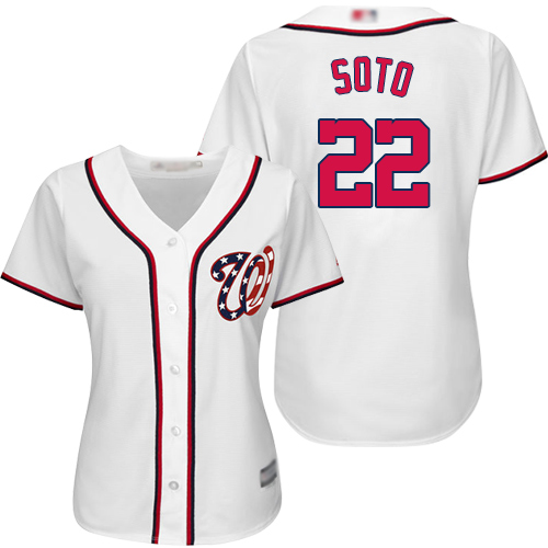 Nationals #22 Juan Soto White Home Women's Stitched Baseball Jersey Nationals #22 Juan Soto White Home Women's Stitched Baseball Jersey