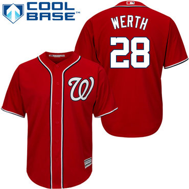 Nationals #28 Jayson Werth Red Stitched Youth MLB Jersey