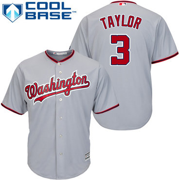 Nationals #3 Michael Taylor Grey Cool Base Stitched Youth MLB Jersey Nationals #3 Michael Taylor Grey Cool Base Stitched Youth MLB Jersey
