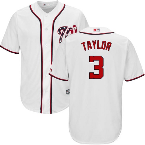 Nationals #3 Michael Taylor White Cool Base Stitched Youth MLB Jersey Nationals #3 Michael Taylor White Cool Base Stitched Youth MLB Jersey