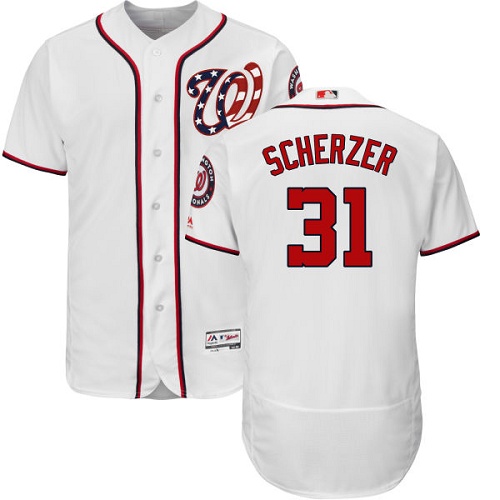Nationals #31 Max Scherzer White Flexbase Authentic Collection Stitched MLB Jersey