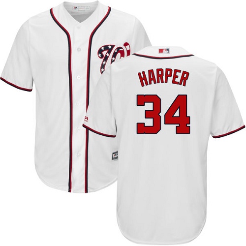 Nationals #34 Bryce Harper White New Cool Base Stitched MLB Jersey
