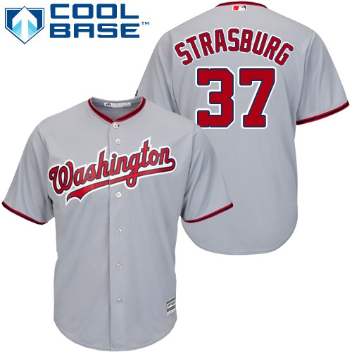 Nationals #37 Stephen Strasburg Grey Cool Base Stitched Youth MLB Jersey Nationals #37 Stephen Strasburg Grey Cool Base Stitched Youth MLB Jersey