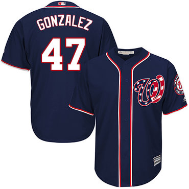 Nationals #47 Gio Gonzalez Navy Blue Cool Base Stitched Youth MLB Jersey Nationals #47 Gio Gonzalez Navy Blue Cool Base Stitched Youth MLB Jersey