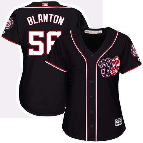 Nationals #56 Joe Blanton Navy Blue Alternate Women's Stitched MLB Jersey Nationals #56 Joe Blanton Navy Blue Alternate Women's Stitched MLB Jersey