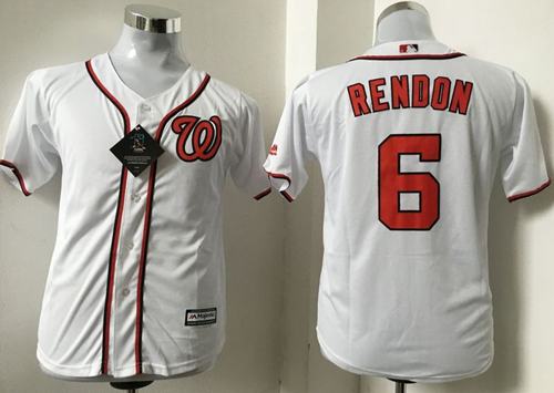 Nationals #6 Anthony Rendon White Cool Base Stitched Youth MLB Jersey Nationals #6 Anthony Rendon White Cool Base Stitched Youth MLB Jersey