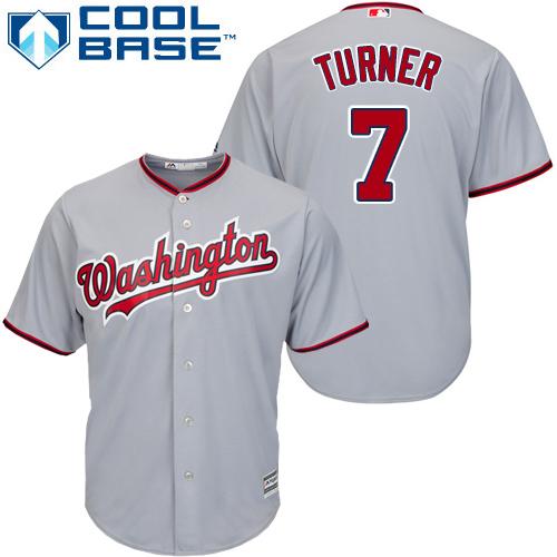 Nationals #7 Trea Turner Grey Cool Base Stitched Youth MLB Jersey Nationals #7 Trea Turner Grey Cool Base Stitched Youth MLB Jersey