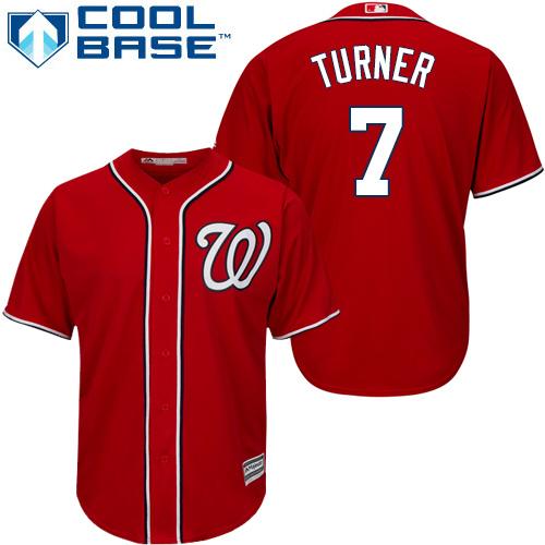 Nationals #7 Trea Turner Red Cool Base Stitched Youth MLB Jersey Nationals #7 Trea Turner Red Cool Base Stitched Youth MLB Jersey