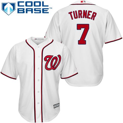 Nationals #7 Trea Turner White Cool Base Stitched Youth MLB Jersey Nationals #7 Trea Turner White Cool Base Stitched Youth MLB Jersey