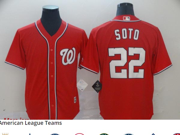 Nationals 22 Juan Soto Red Cool Base Jersey