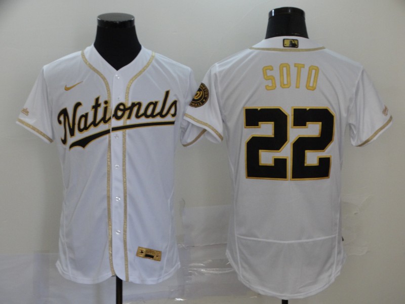 Nationals 22 Juan Soto White Gold 2020 Nike Flexbase Jersey Nationals 22 Juan Soto White Gold 2020 Nike Flexbase Jersey