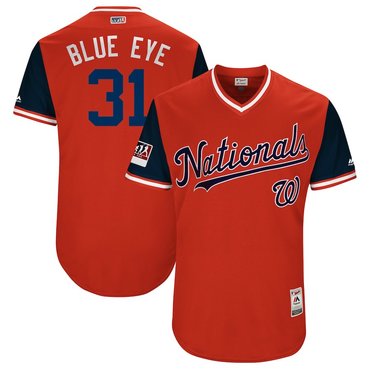 Nationals 31 Max Scherzer Blue Eye Red 2018 Players' Weekend Authentic Team Jersey