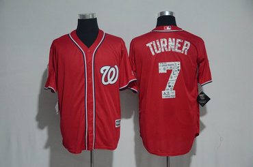 Nationals 7 Trea Turner Red 2017 Spring Training Cool Base Jersey
