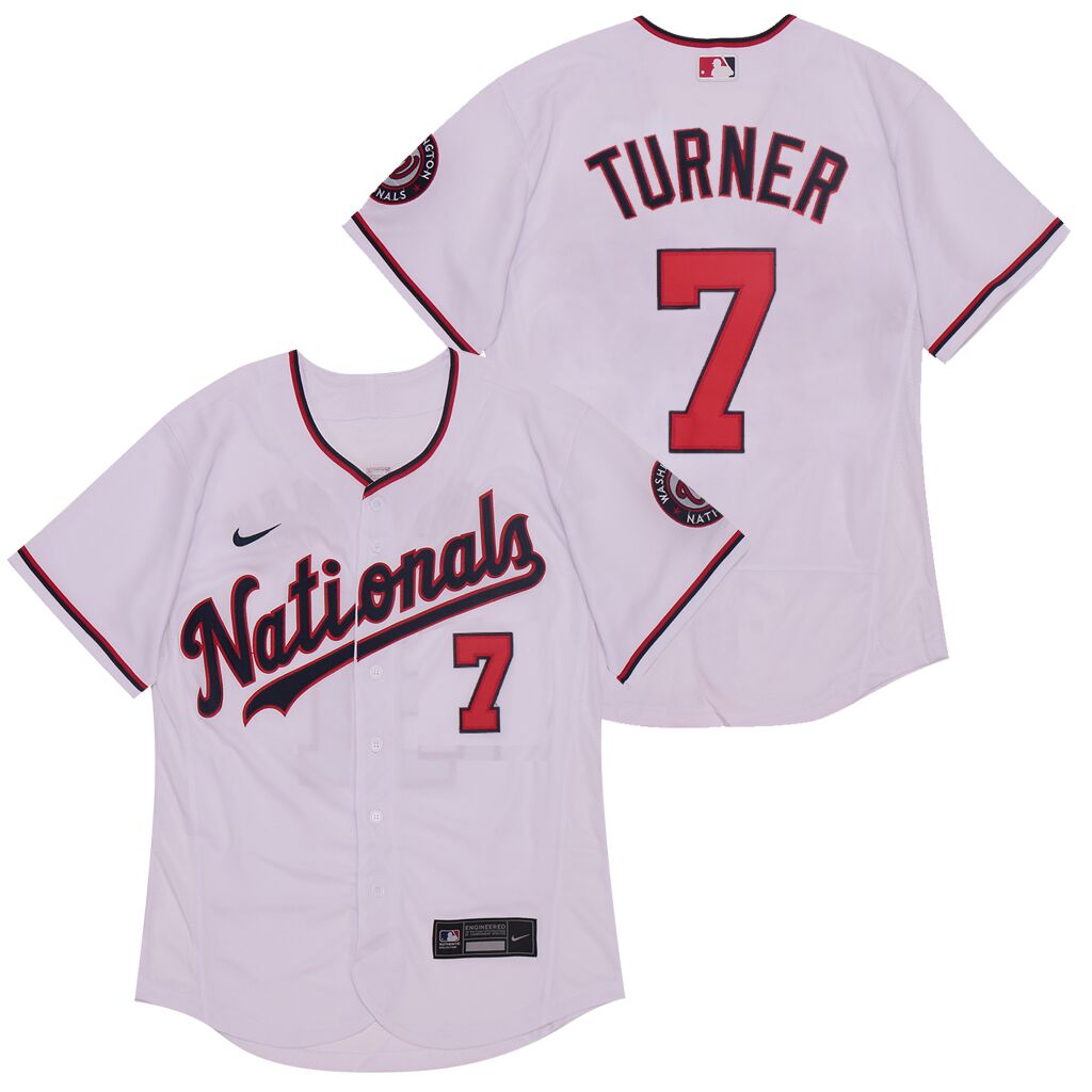 Nationals 7 Trea Turner White Nike 2020 Flexbase Jersey Nationals 7 Trea Turner White Nike 2020 Flexbase Jersey