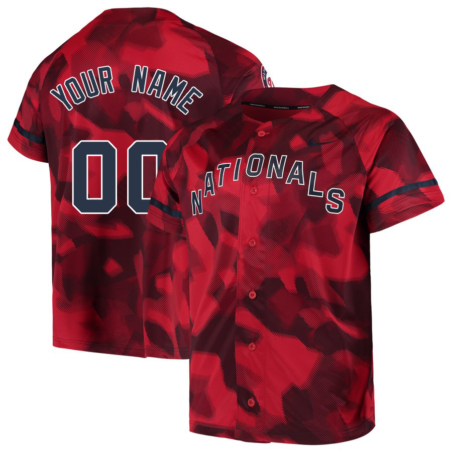Nationals Red Camo Fashion Men's Customized Jersey Nationals Red Camo Fashion Men's Customized Jersey