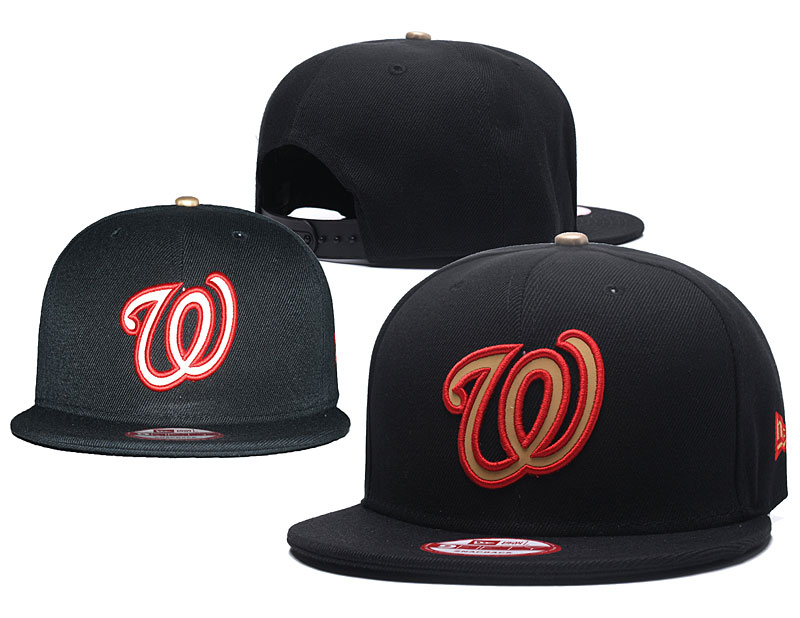 Nationals Team Logo Black Reflective Adjustable Hat GS