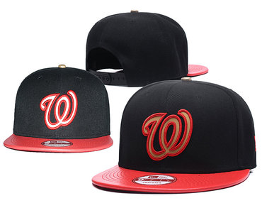 Nationals Team Logo Black Reflective Adjustable Hat GS2