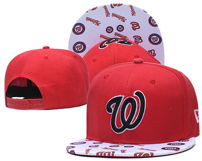 Nationals Team Logo Red White Adjustable Hat TX