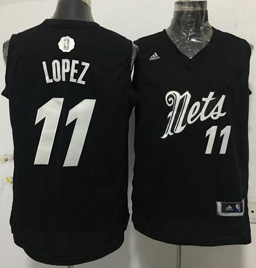 Nets #11 Brook Lopez Black 2016-2017 Christmas Day Stitched NBA Jersey