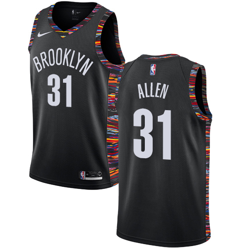 Nets #31 Jarrett Allen Black Basketball Swingman City Edition 2018 19 Jersey