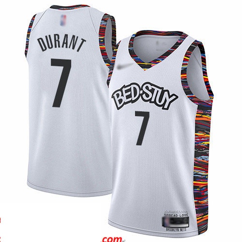 Nets #7 Kevin Durant White Basketball Swingman City Edition 2019 20 Jersey
