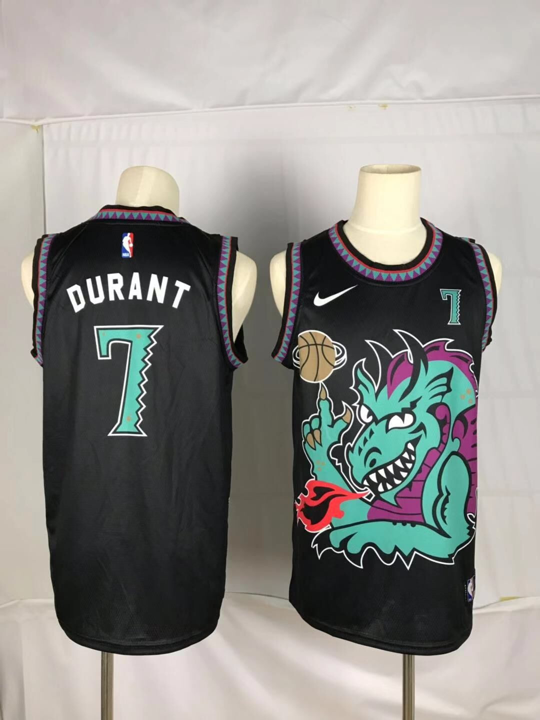 Nets 7 Kevin Durant Black Nike Swingman Jersey
