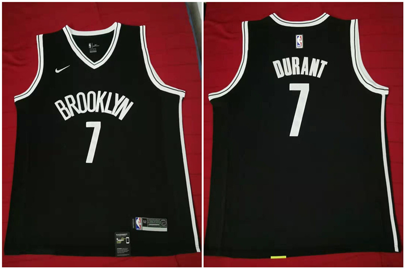 Nets 7 Kevin Durant Black Nike Swingman Jersey