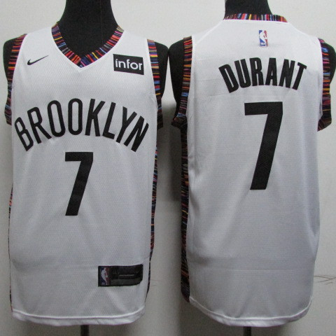 Nets 7 Kevin Durant White City Edition Nike Swingman Jersey