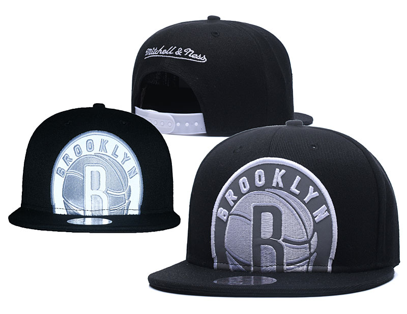 Nets Big Logo Black Reflective Snapback Adjustable Hat GS