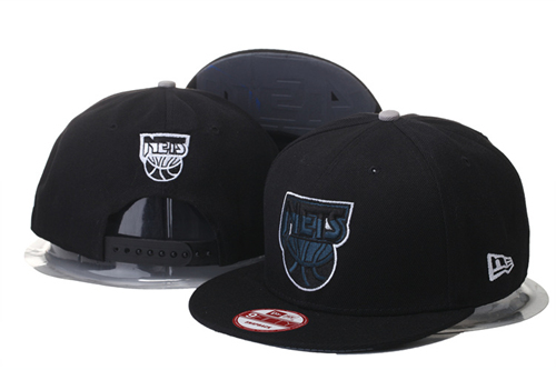 Nets Team Logo Black Snapback Adjustable Hat GS